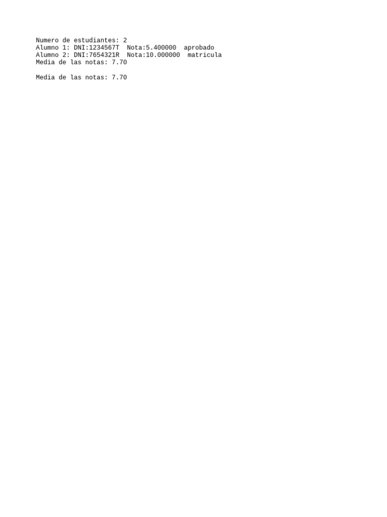 Resultados de Notas de Estudiantes | PDF