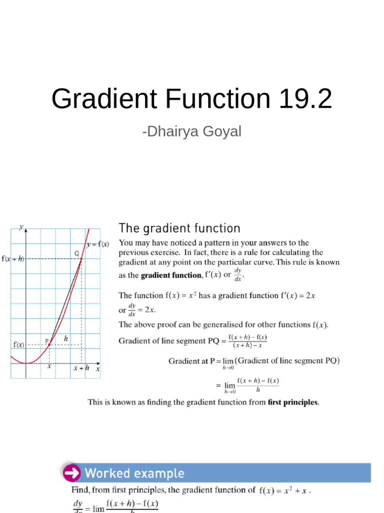 Gradient Function 19.2 | PDF