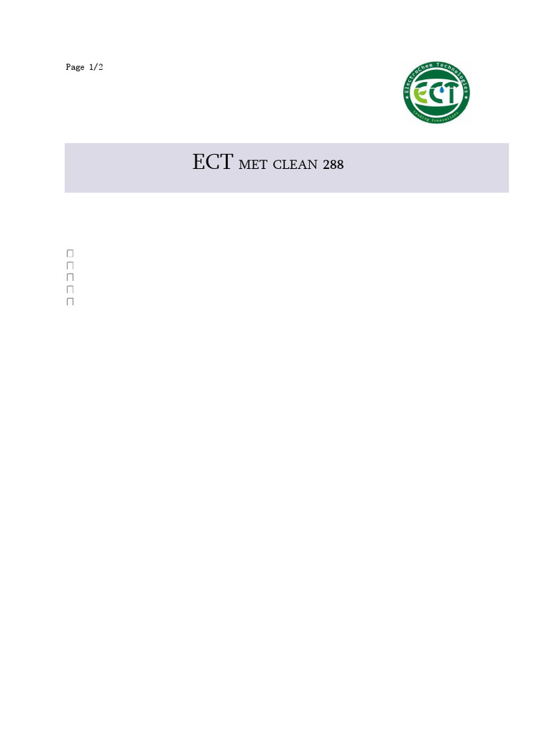 ECT MET CLEAN 288 Rev 4 - 22.02.24 | PDF