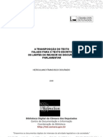 A Transposição Do Texto Falado para o Texto Escrito Os Limites Do Revisor No Discurso Os Limites Do Revisor No Discurso Parlamentar