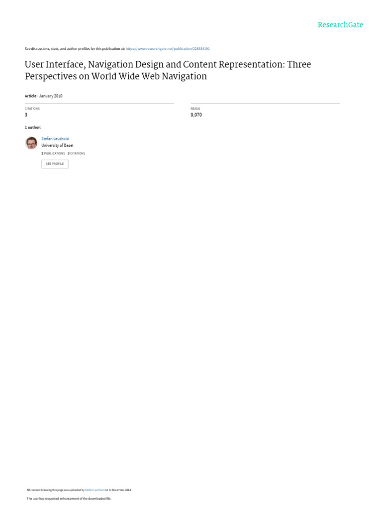User Interface Navigation Design and Content Repre | PDF | Human ...