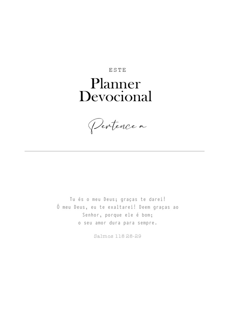 Planner Devocional: Leitura Bíblica | PDF | Jejum | Livros de crônicas