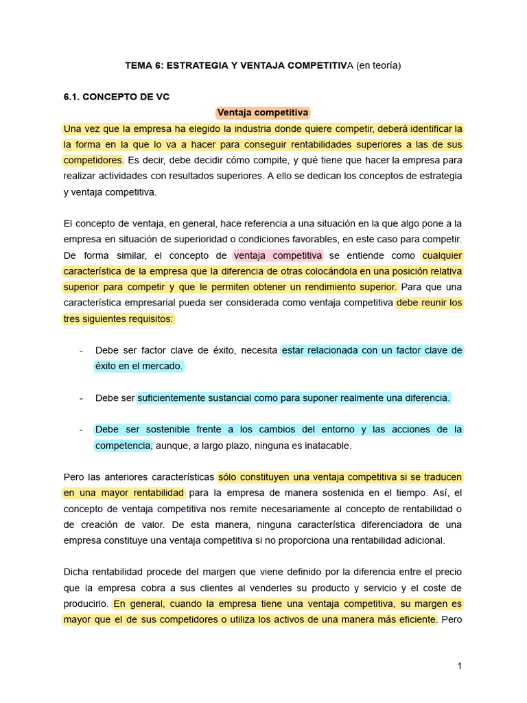 Estrategia y Ventaja Competitiva | PDF | Business | Producto (Negocio)