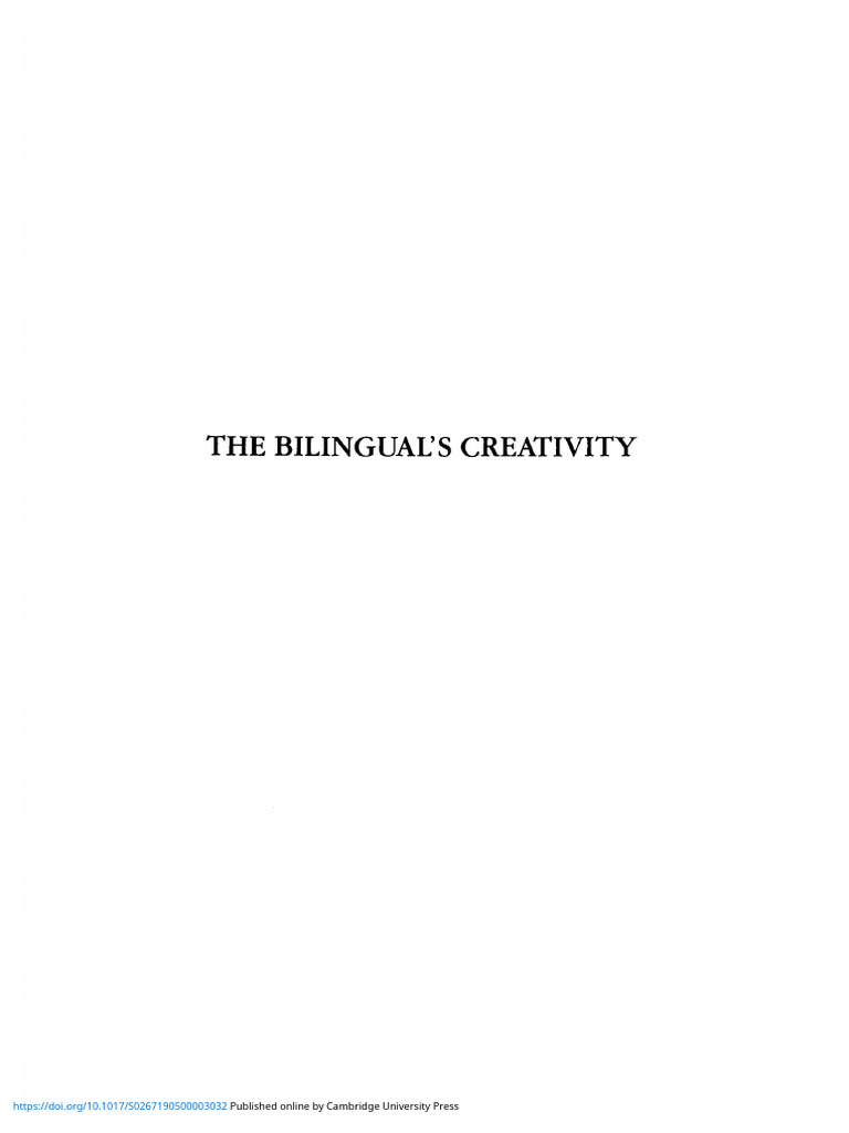 Exploring Bilingual Creativity in Language | PDF | Multilingualism ...