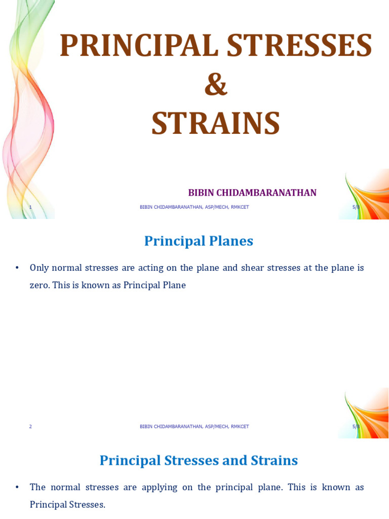Principal Stresses and Strains Explained | PDF | Stress (Mechanics ...