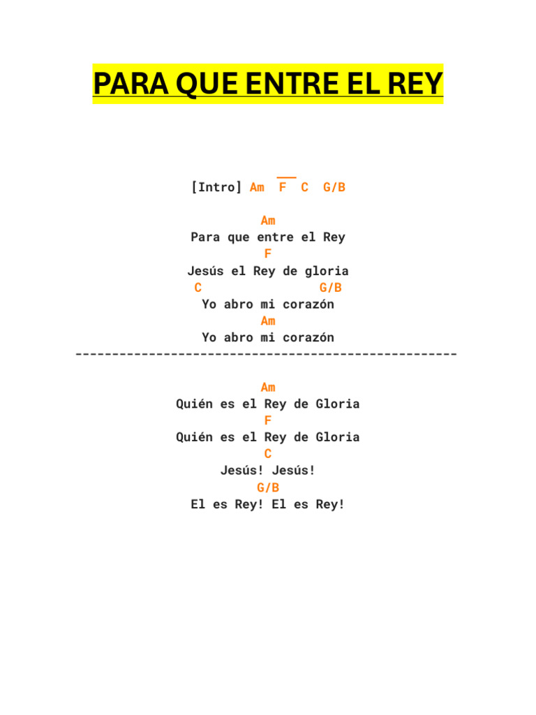 Himno de Alabanza al Rey Jesús | PDF