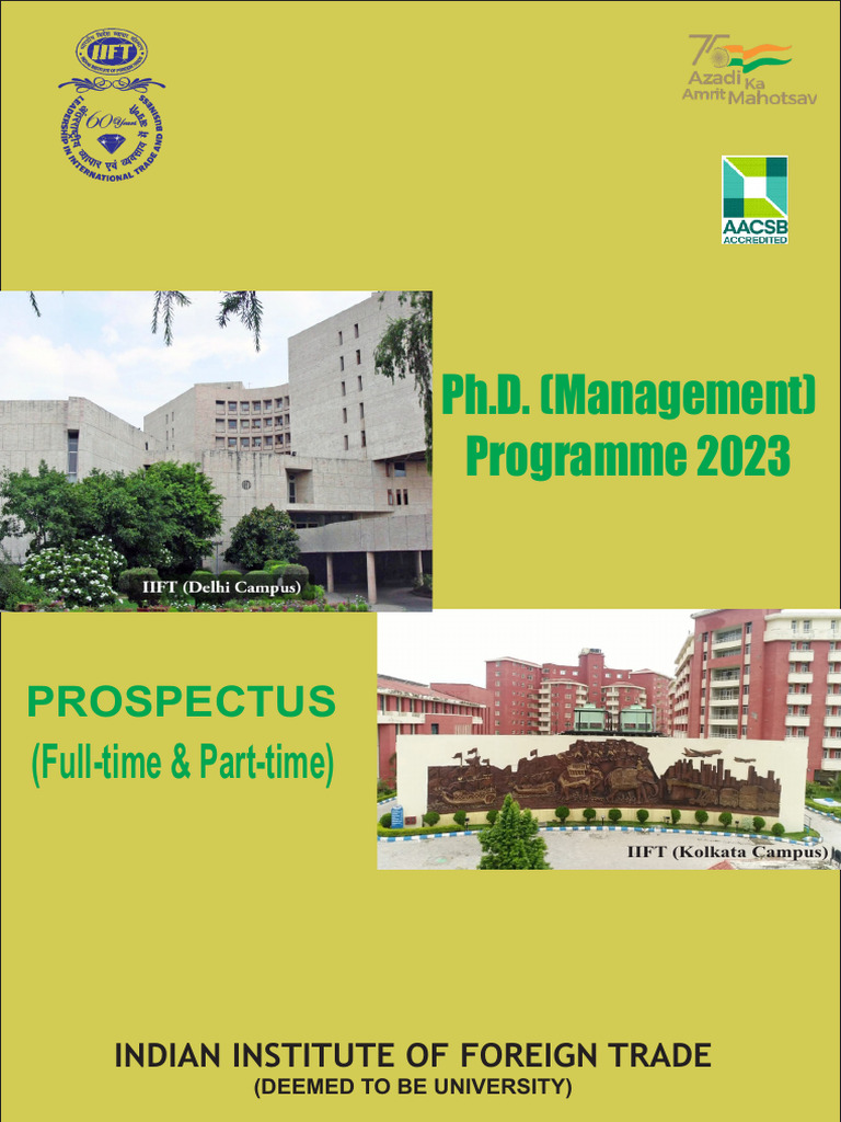 IIFT Ph.D. Management Prospectus 2023 | PDF | Academic Degree | Doctor ...