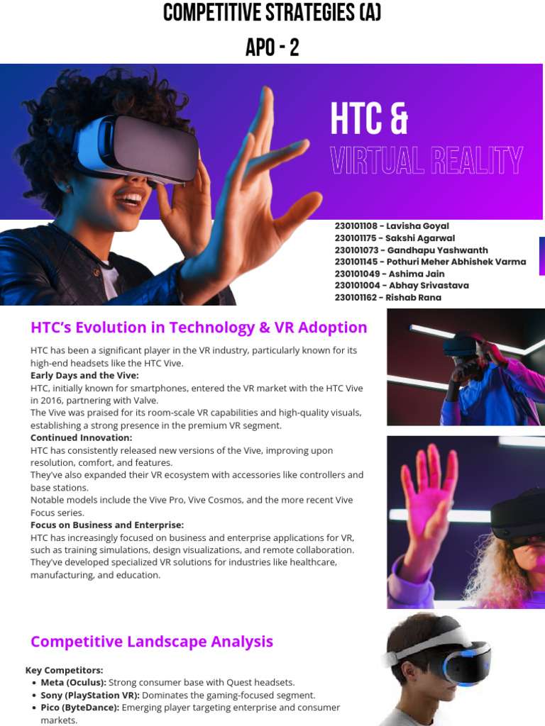 HTC's VR Evolution and Market Strategy | PDF | Htc Vive | Virtual Reality