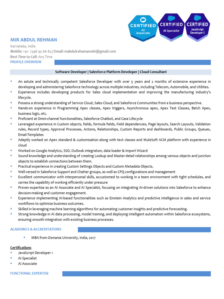 Salesforce Developer Profile Overview | PDF | Cloud Computing ...