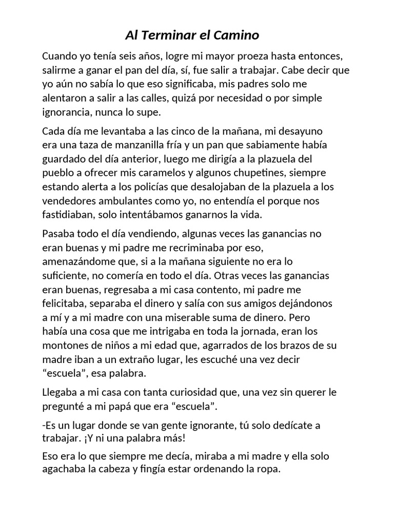 Al Terminar El Camino | PDF