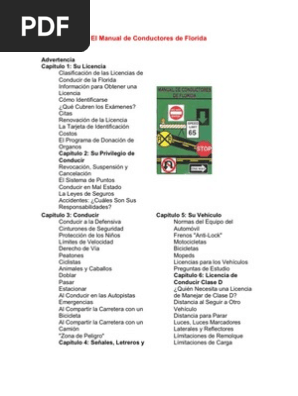 Leyes De Transito Florida Pdf Licencia De Conducir Donacion De Anos