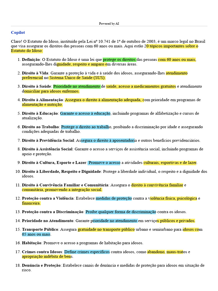 Resumo do Estatuto do Idoso | PDF | Violência | Justiça