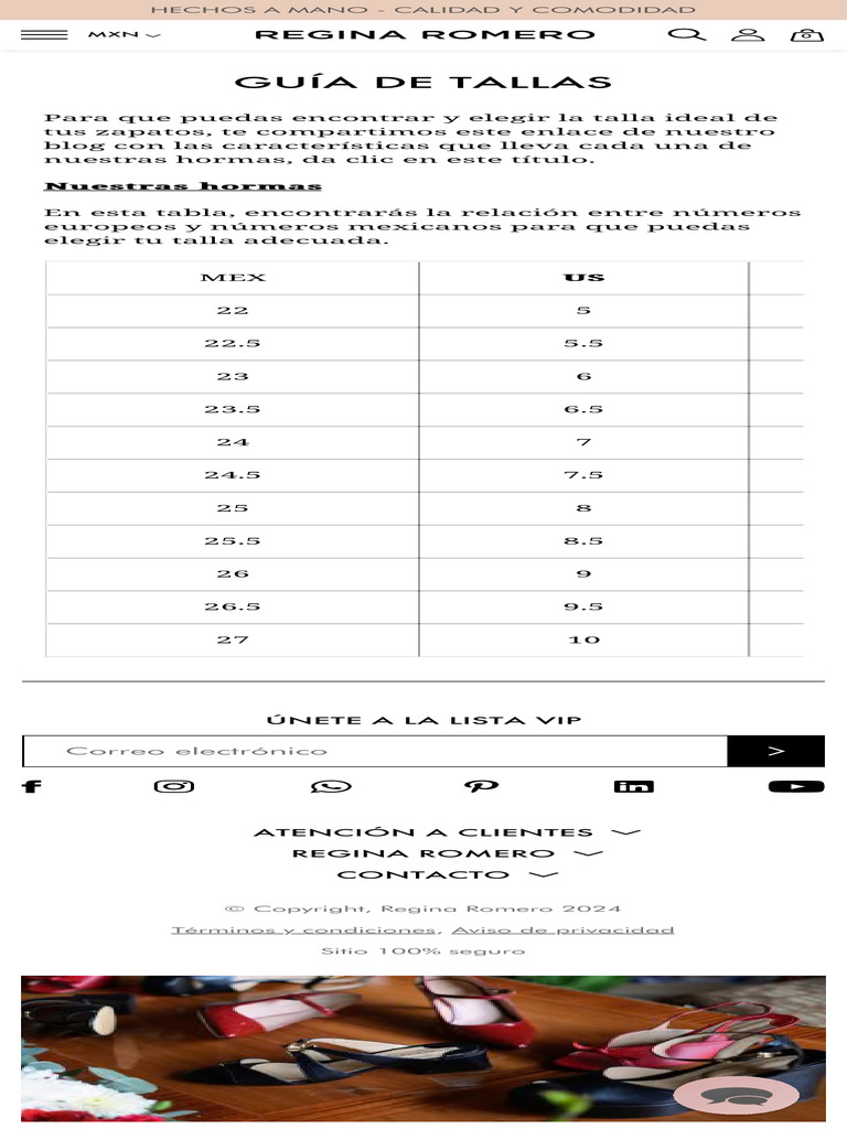 Guía de Tallas | PDF