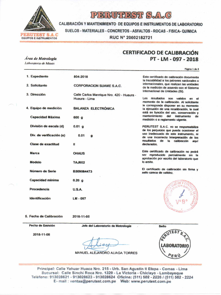Calibracion Equipos | PDF
