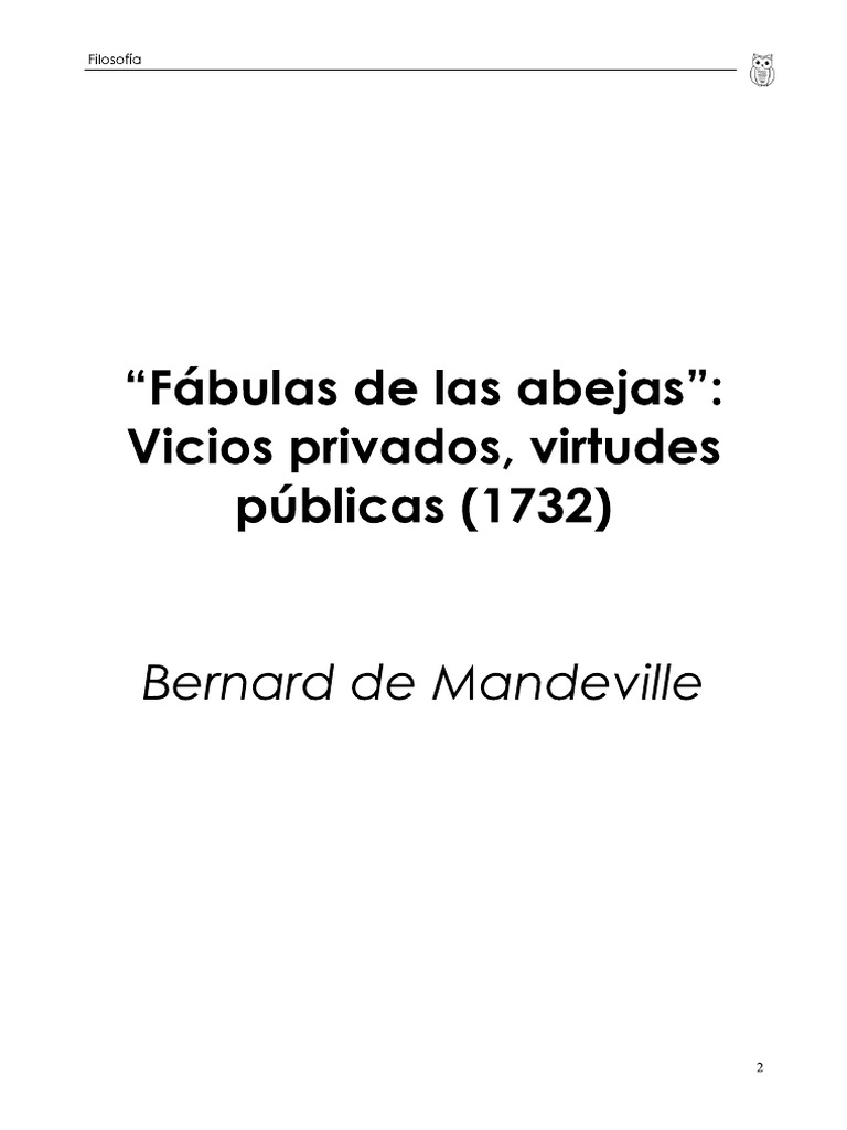 3-Mandeville - Fabula de Las Abejas | PDF