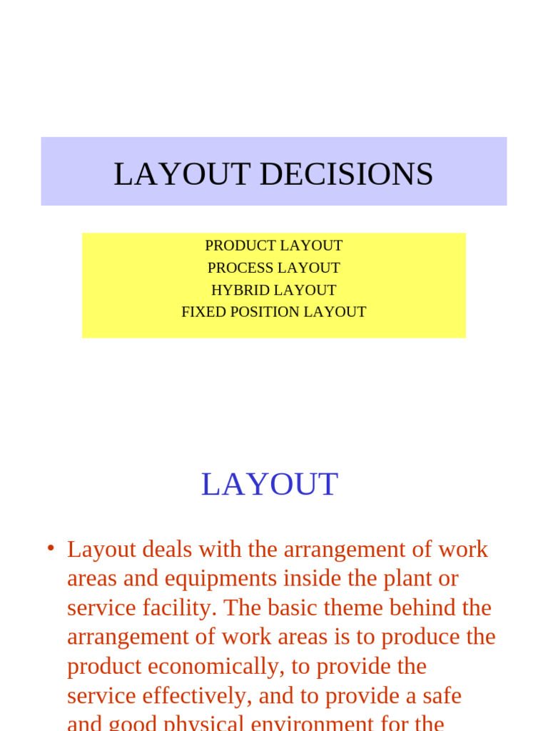 Layout Decisions | PDF | Distance | Warehouse