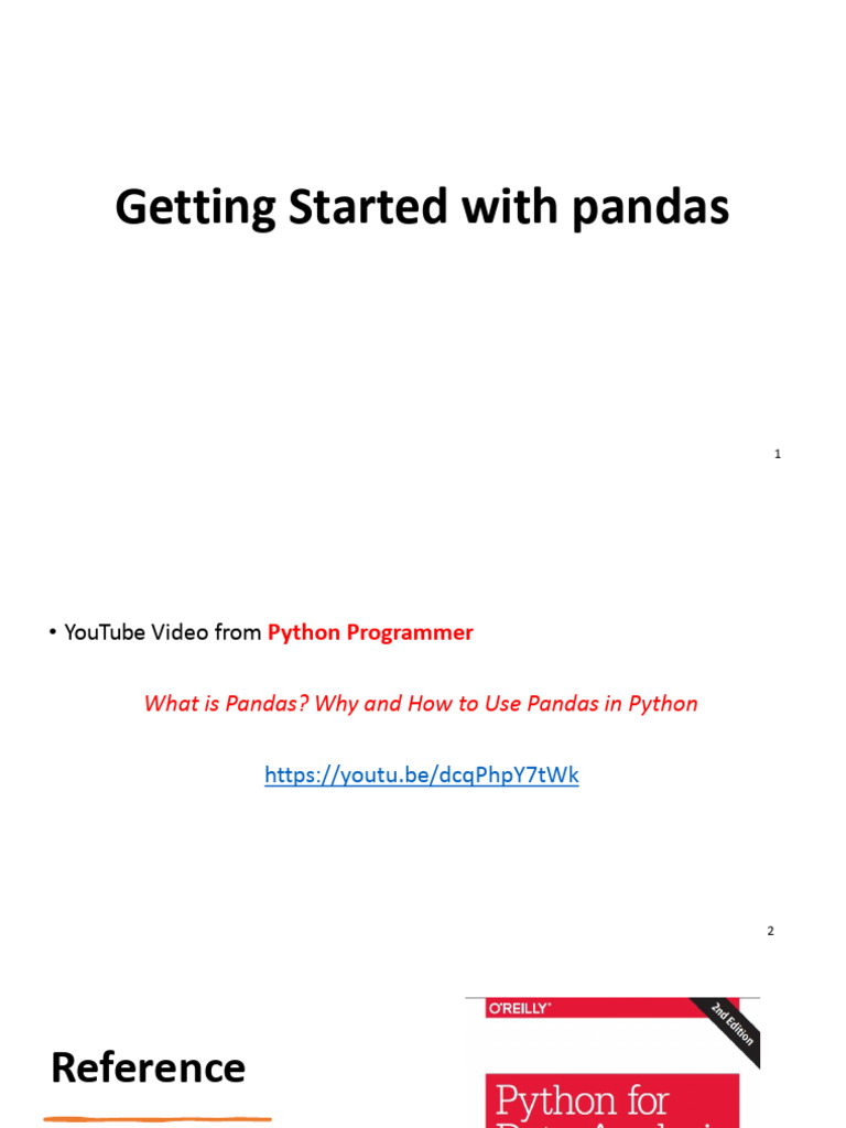 05Getting Started With Pandas | PDF | Computer Science | Software ...