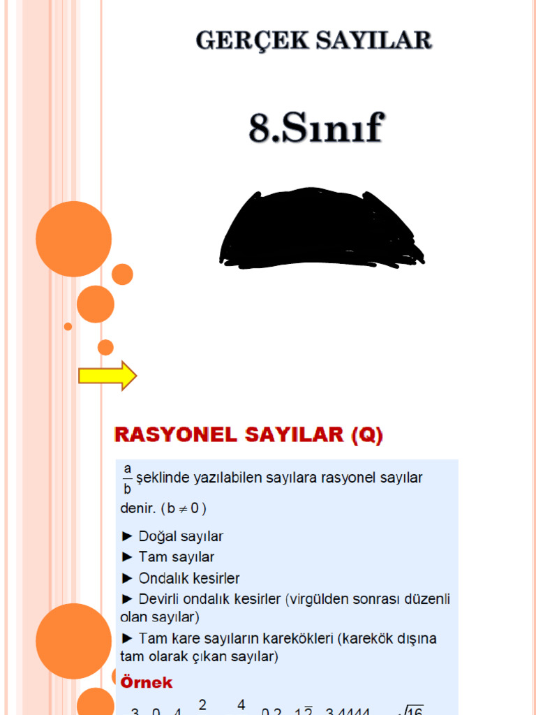 8.sinif Matematik Gercek Sayilar Ders Notlari Ve Calisma Sorulari | PDF