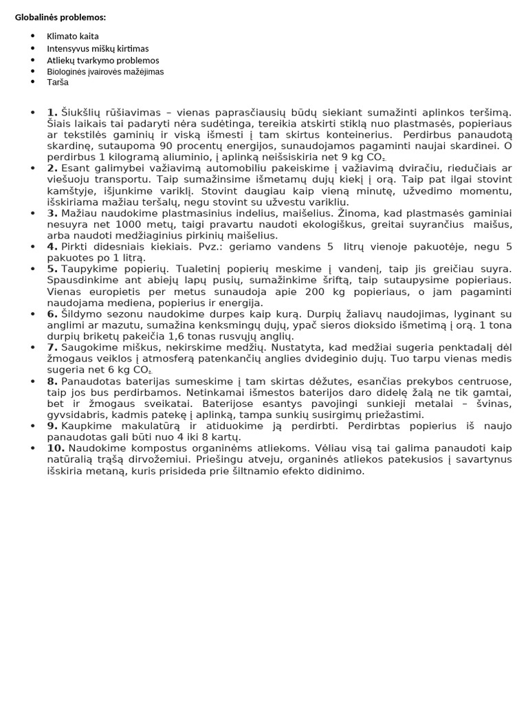 Globalinė Problemos | PDF
