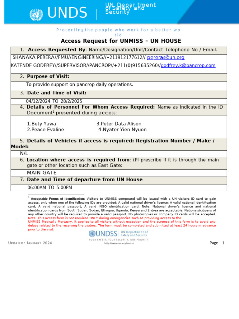 Access Request For Pancrop | PDF | Identity Document | Access Control