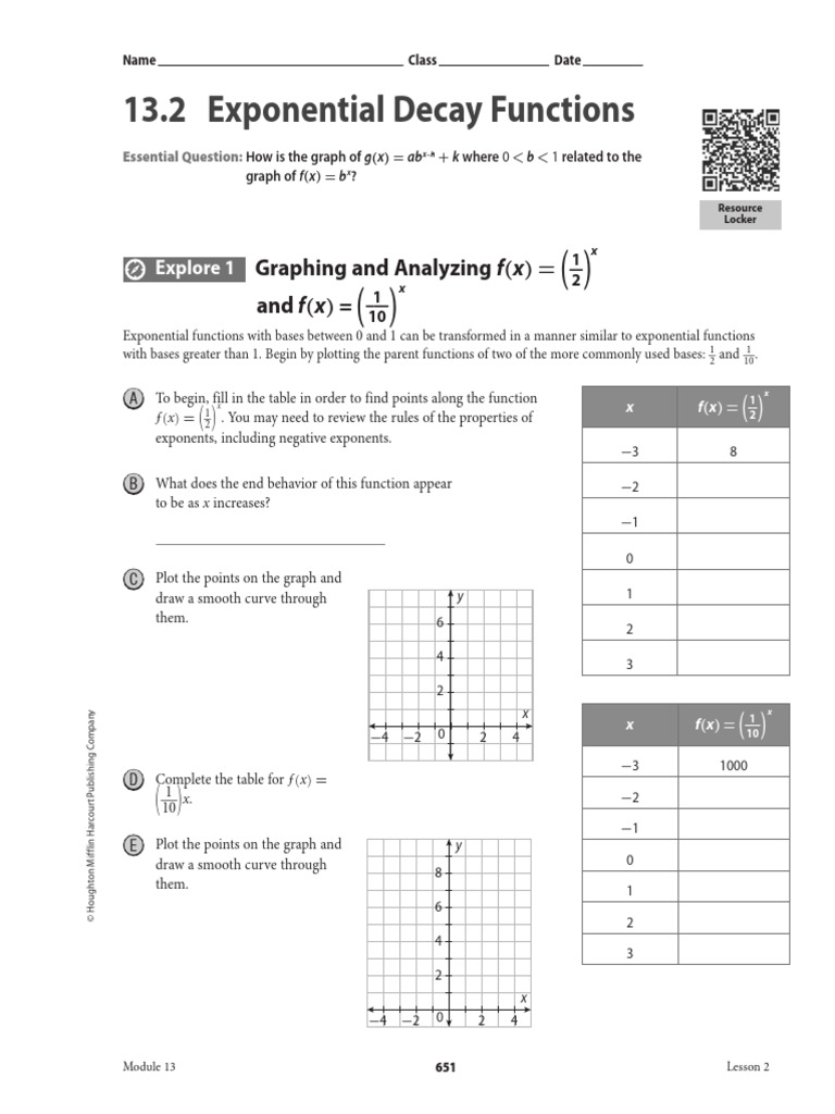 Graphing Exponential Decay Functions | PDF | Function (Mathematics ...