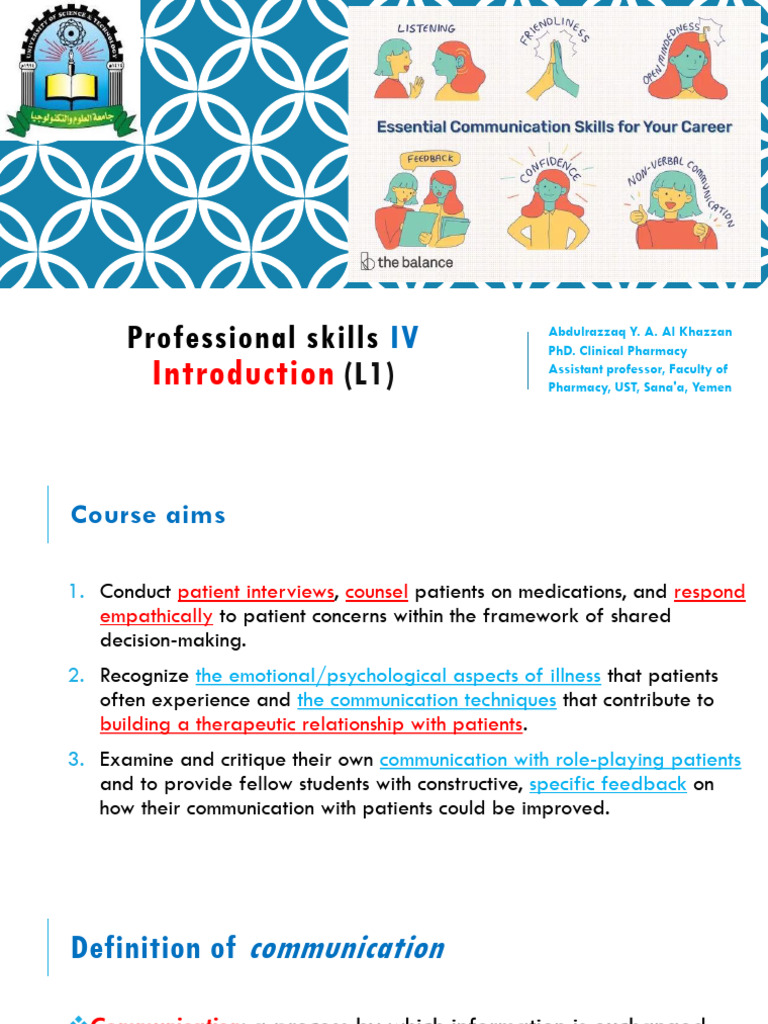 Patient-Centered Communication in Pharmacy | PDF | Communication ...
