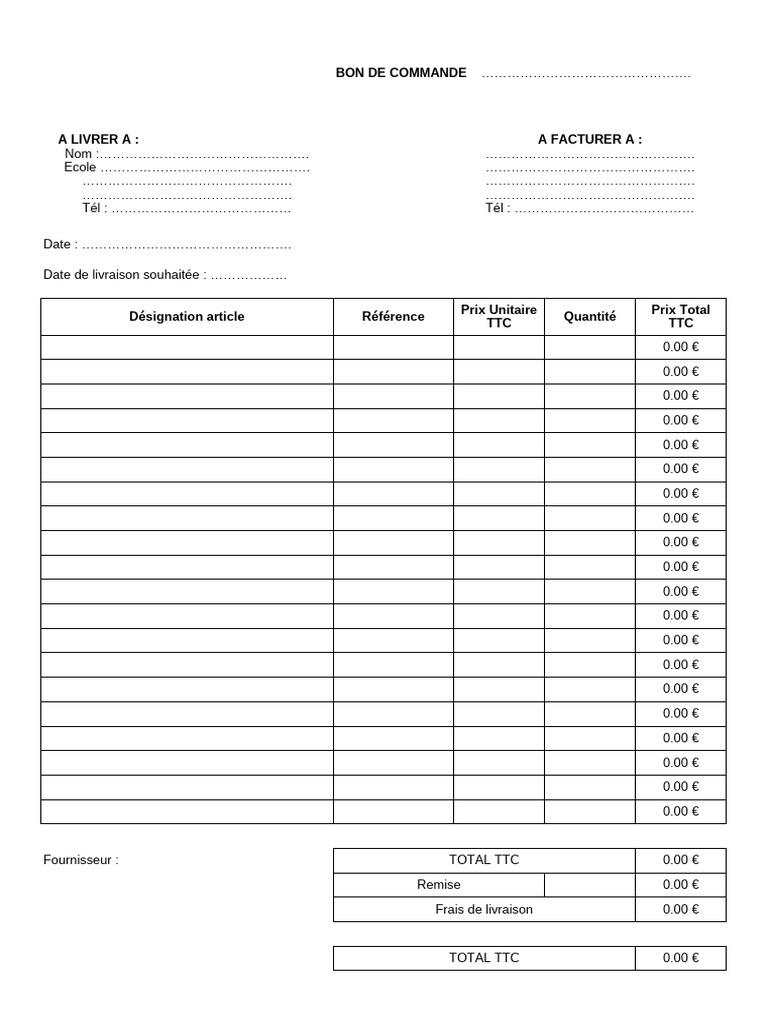 Bon de commande standardisé | PDF | Taxe sur la valeur ajoutée ...