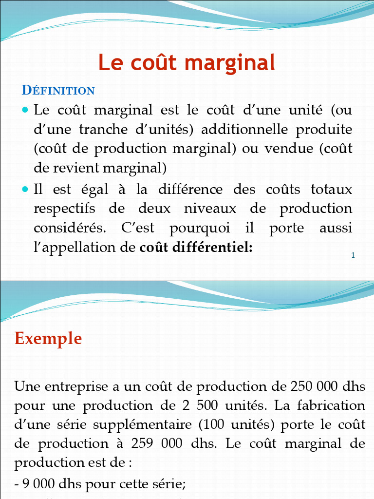 Définition et enjeux du coût marginal | PDF | Coût marginal | Économie
