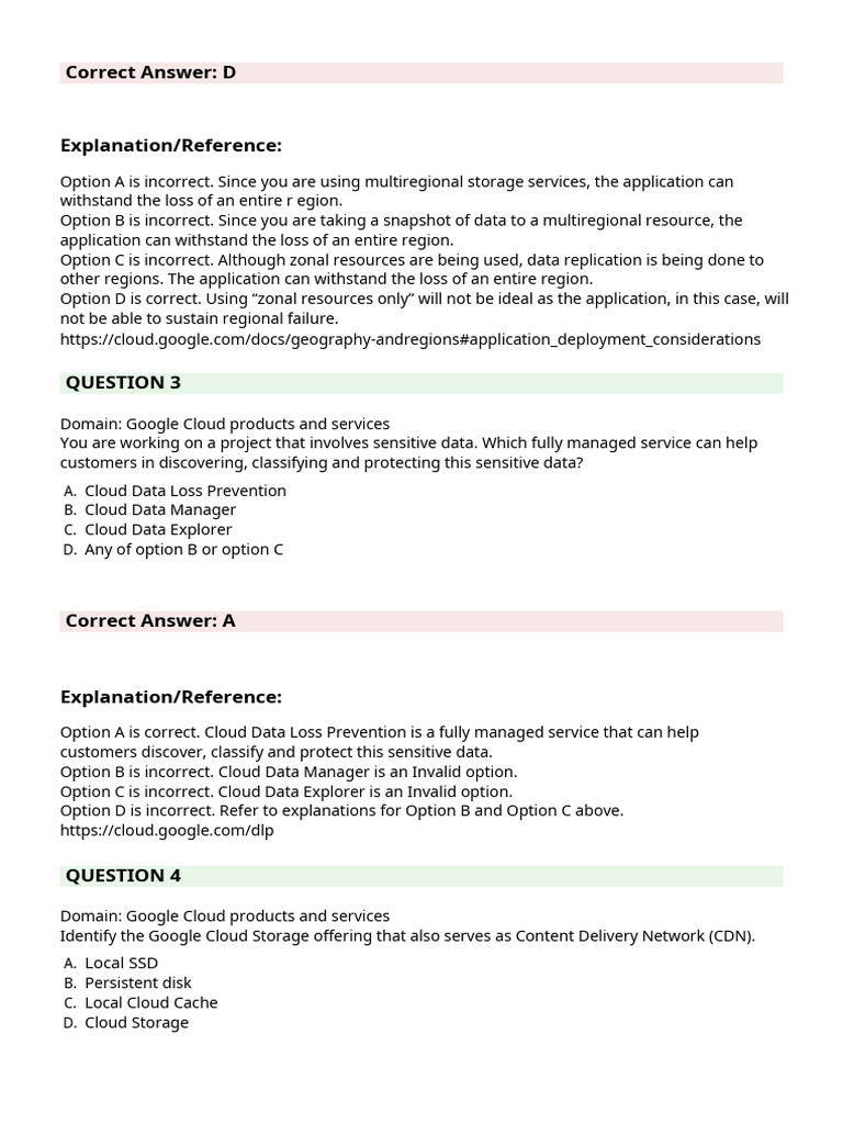 Google Cloud Storage Options Explained | PDF