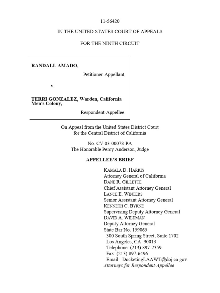 Ninth Circuit Appeal: Amado v. Gonzalez | PDF | Witness | Brady V. Maryland