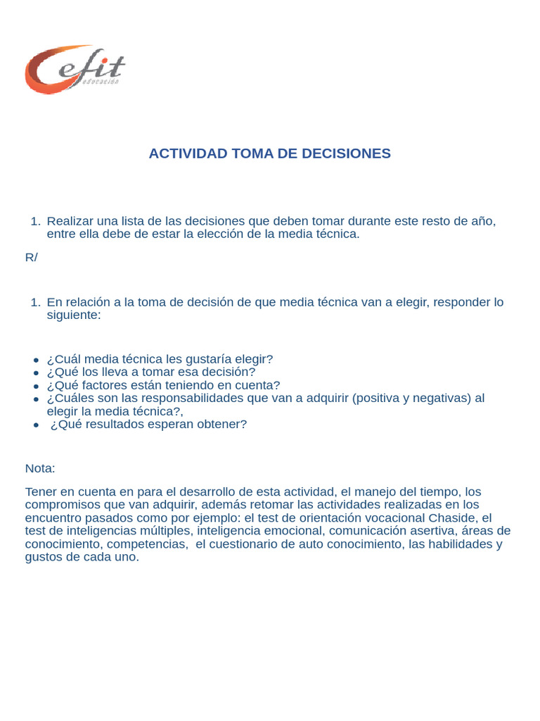 Guía para la Toma de Decisiones Educativas | PDF