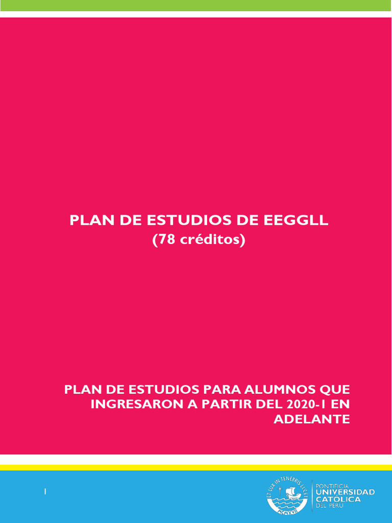 Plan Estudios Letras 2020: 78 Créditos | PDF | Plan de estudios ...