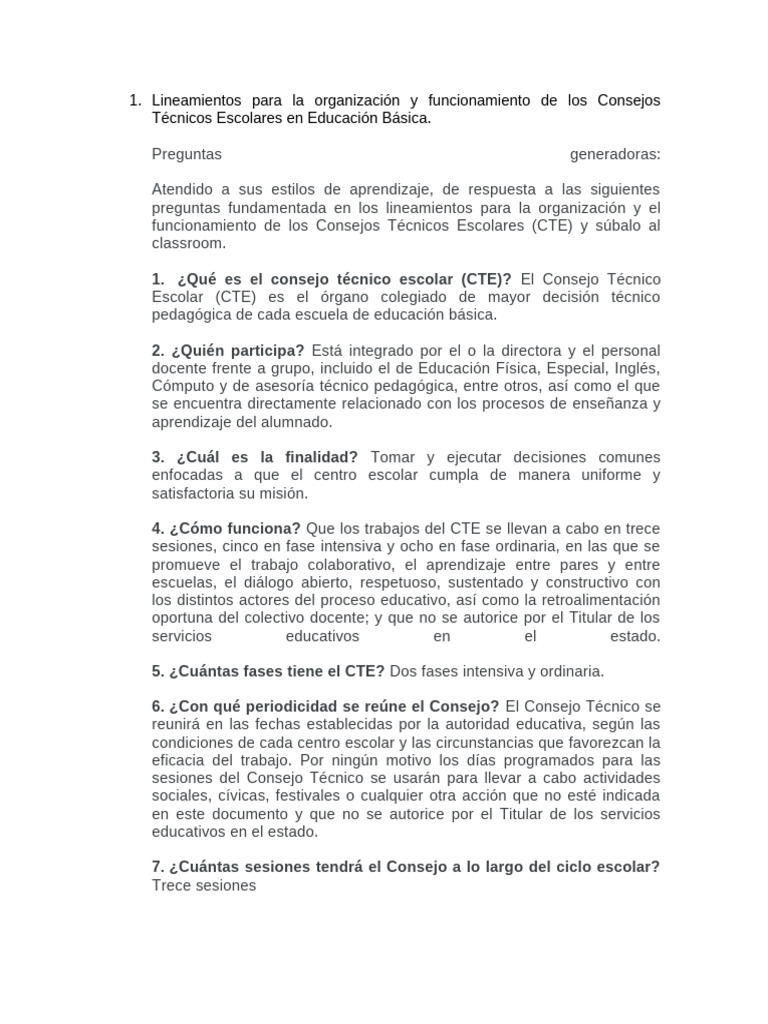 Lineamientos Para La Organización Y Funcionamiento De Los Consejos