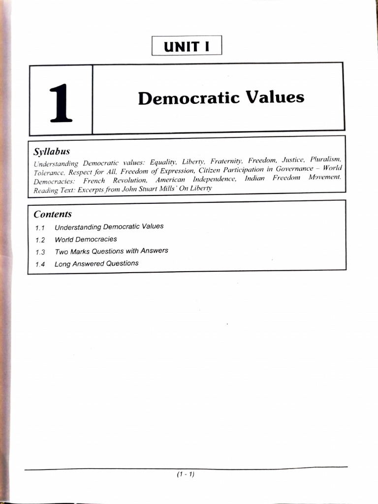 Understanding Democratic Values and Ethics | PDF | Democracy ...