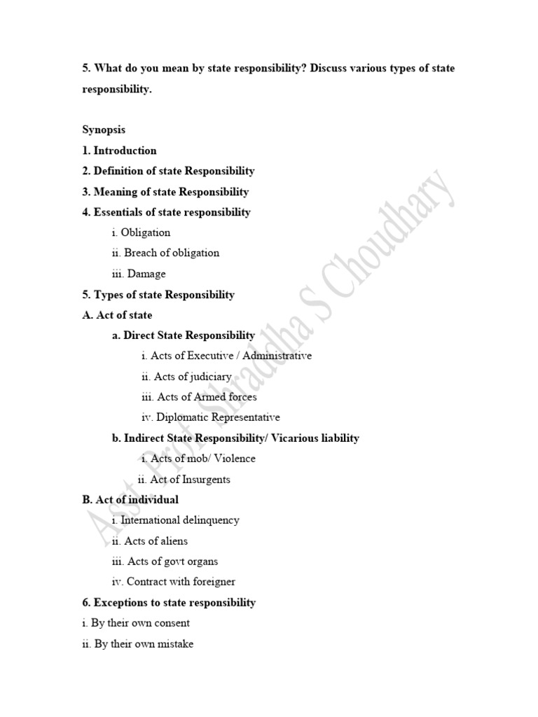 State Responsibility and Repartion 01 | PDF | International Law ...