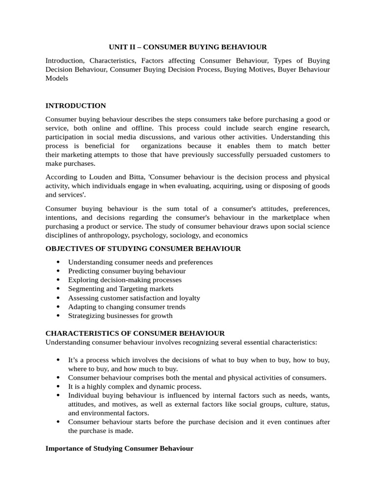Understanding Consumer Buying Behaviour | PDF | Consumer Behaviour ...