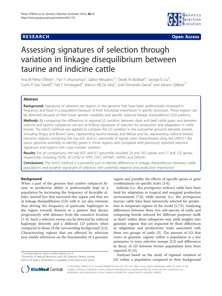Assessing Signatures of Selection Through | PDF | Single Nucleotide ...