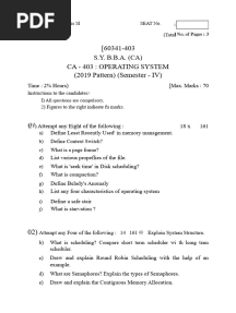 Operating System Previous Question Paper