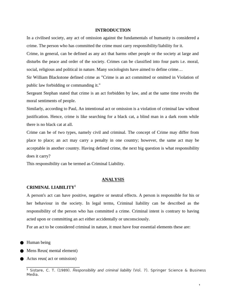 General Issue Relation To Criminal Liablility | PDF | Mens Rea | Crimes