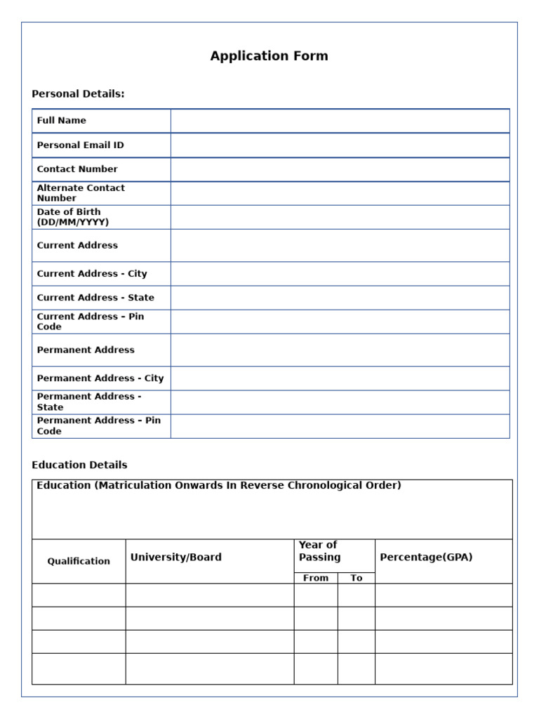 Application Form | PDF