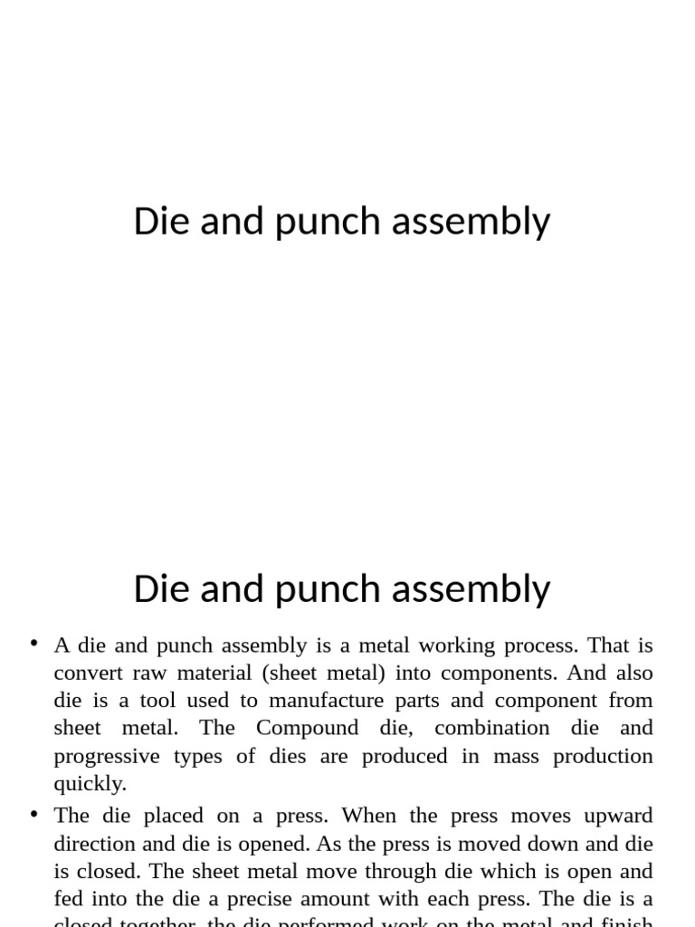 Die and punch assembly | PDF | Industrial Processes | Metalworking