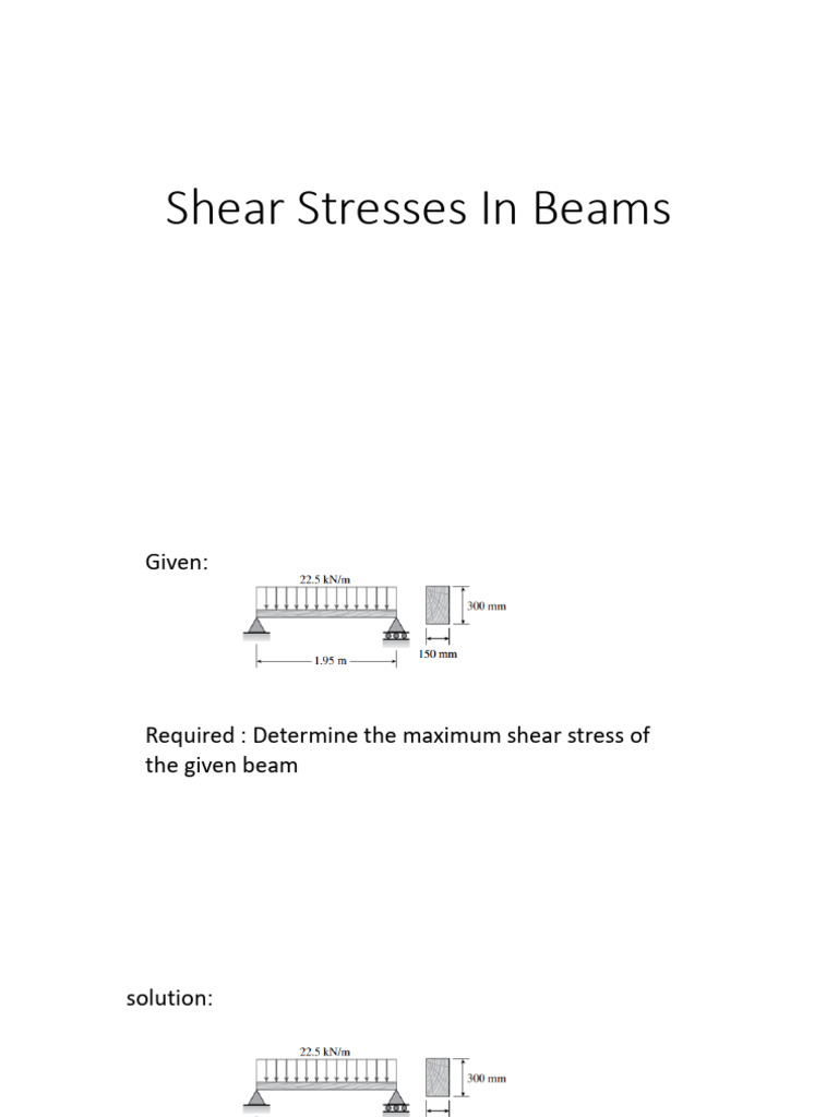 Maximum Shear Stress in Beams | PDF | Bending | Beam (Structure)