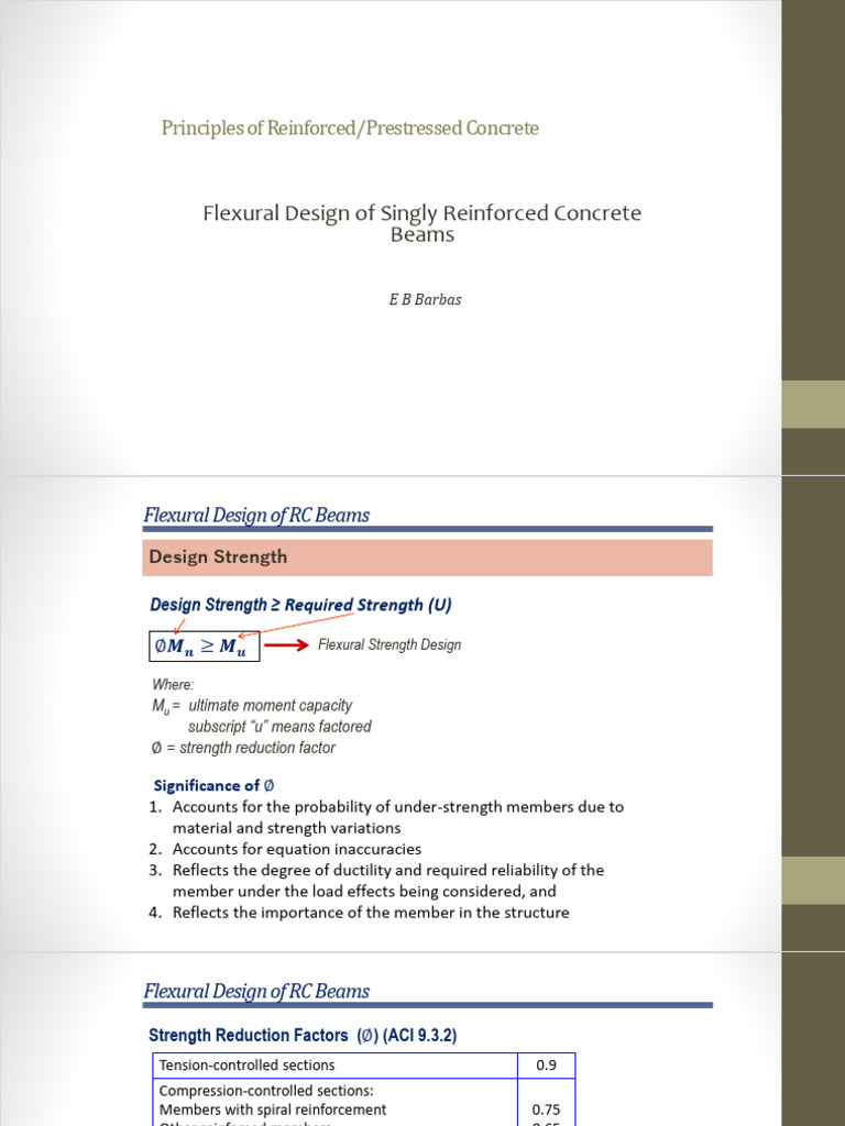 Flexural Design of RC Beams | PDF | Beam (Structure) | Strength Of ...