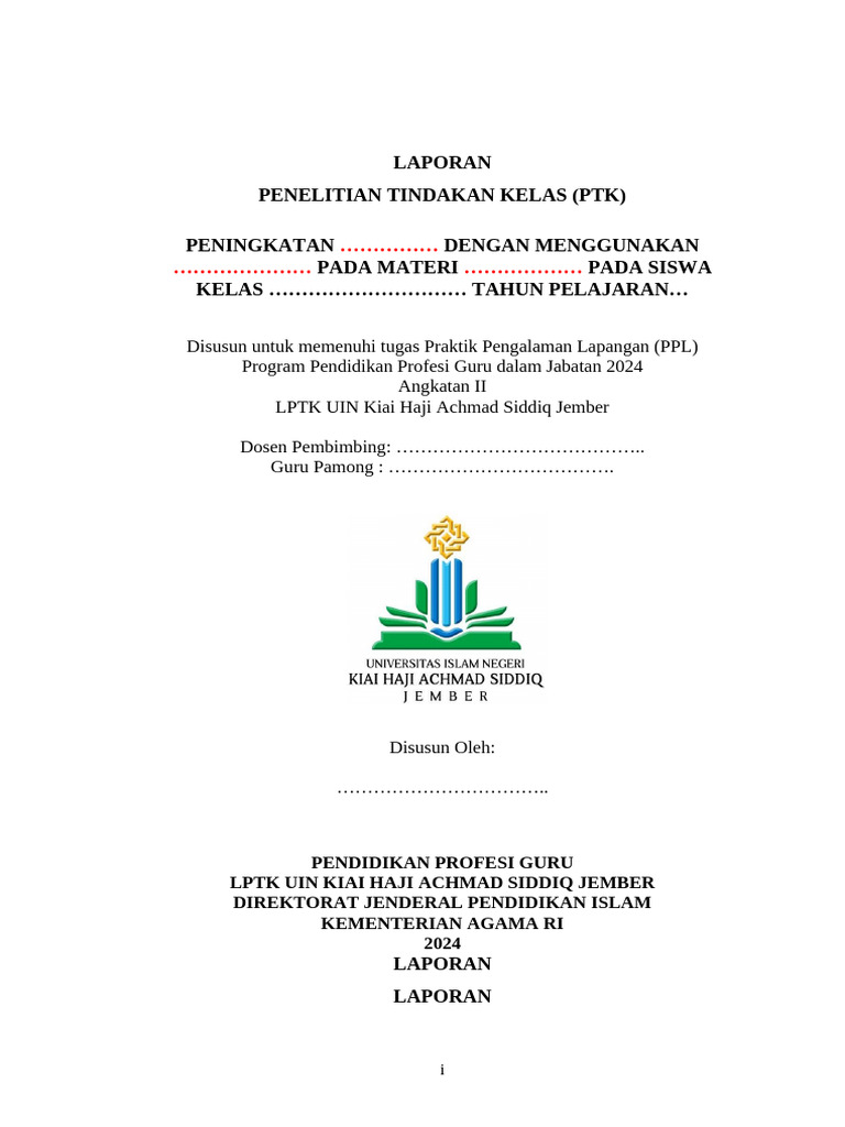 PTK Peningkatan Pembelajaran Siswa Kelas | PDF