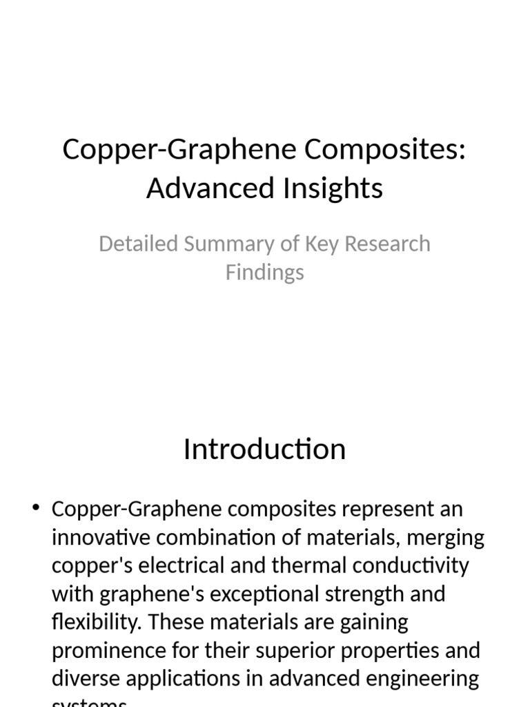 Copper-Graphene Composites Overview | PDF | Graphene | Composite Material