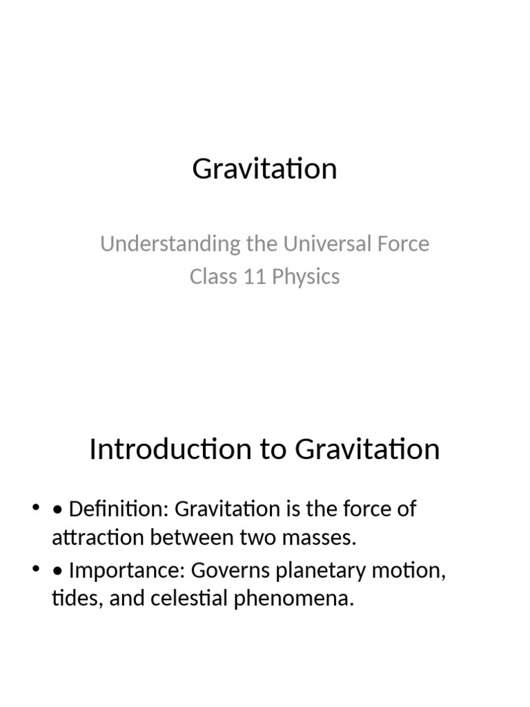 Gravitation class 11 pdf