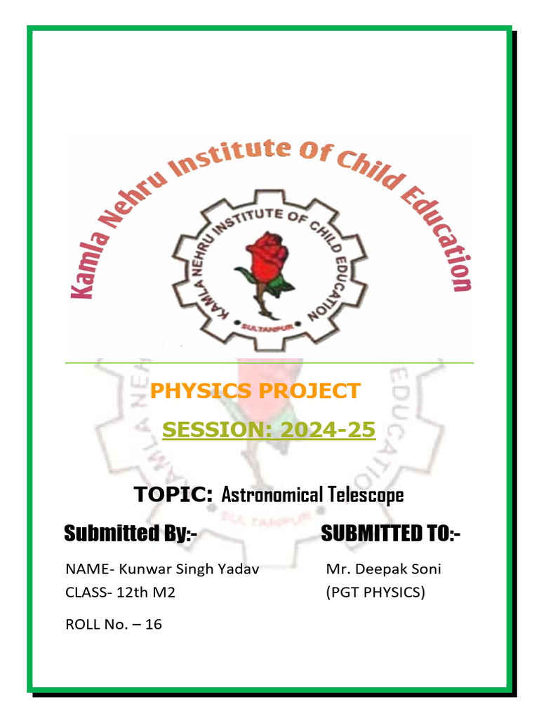 Astronomical Telescope Pdf Telescope Imaging