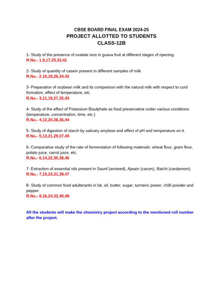 Project - CBSE BOARD FINAL EXAM 2024-25-1 | PDF