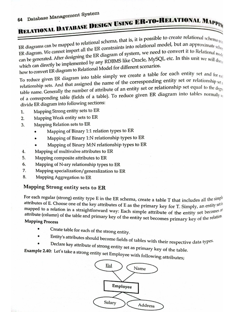 ER To Relational Mapping or Table | PDF