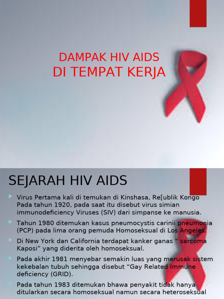 DAMPAK HIV AIDS DITEMPAT KERJA | PDF